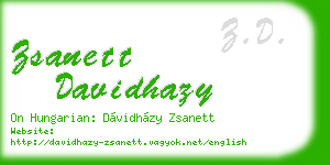 zsanett davidhazy business card